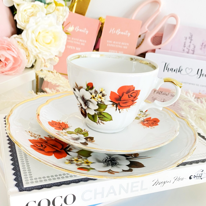 Set Mic Dejun Flori Bavaria, Portelan Vintage [9]