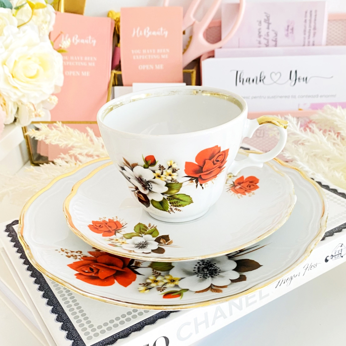 Set Mic Dejun Flori Bavaria, Portelan Vintage [7]