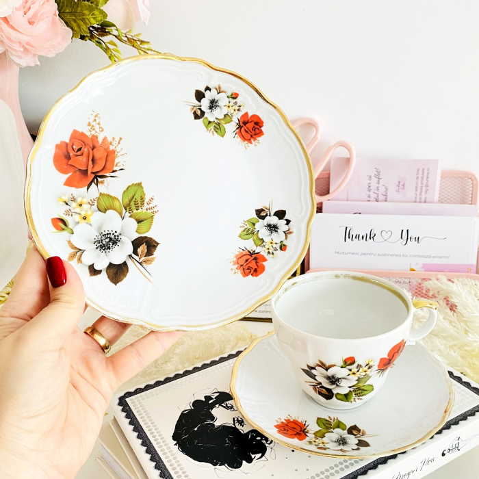 Set Mic Dejun Flori Bavaria, Portelan Vintage [8]