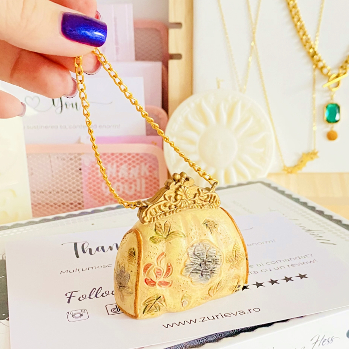 Decoratiune Poseta Vintage Crem, Decoratiuni Vintage [4]