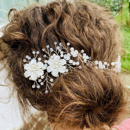 Accesoriu Par Flori, Perle, Cristale Mireasa XL, Accesorii Par Mirese [5]