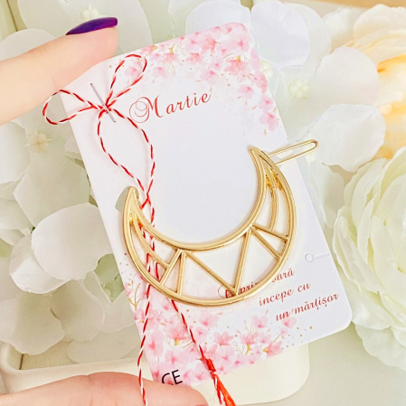 Martisor Agrafe de Par Semiluna Luna Aurie, Clama, Accesorii Par [9]