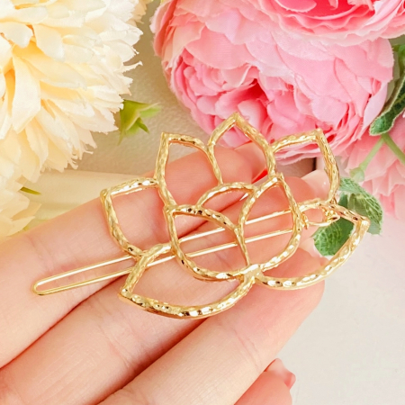 Agrafa Par Floare Aurie, Agrafa de Par, Accesorii Par, Clama metal [6]