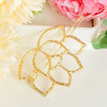 Agrafa Par Floare Aurie, Agrafa de Par, Accesorii Par, Clama metal [6]