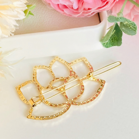 Agrafa Par Floare Aurie, Agrafa de Par, Accesorii Par, Clama metal [8]