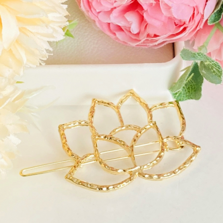 Agrafa Par Floare Aurie, Agrafa de Par, Accesorii Par, Clama metal [1]