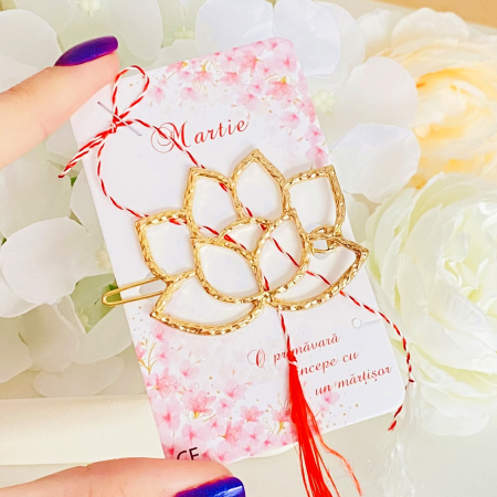 Agrafa Par Floare Aurie, Agrafa de Par, Accesorii Par, Clama metal [2]