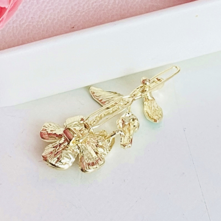 Agrafa Par Floare Aurie, Agrafa de Par, Accesorii Par, Clama metal [7]