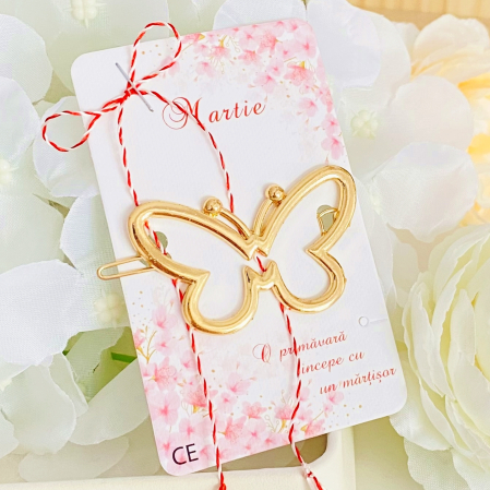 Martisor Clama Fluture, Agrafa de Par, Accesorii Par, Clama metal [3]