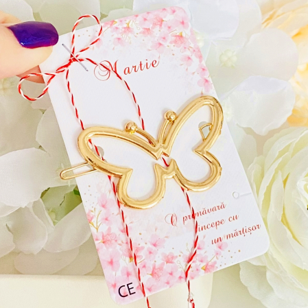 Martisor Clama Fluture, Agrafa de Par, Accesorii Par, Clama metal [6]