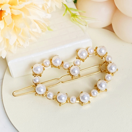 Agrafa de Par Inima Perle, Agrafa de Par, Accesorii Par, Clama metal [4]