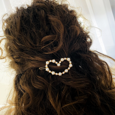 Agrafa de Par Inima Perle, Agrafa de Par, Accesorii Par, Clama metal [1]