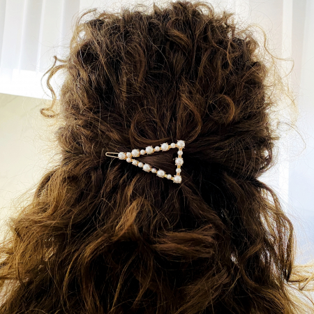 Agrafa de Par Triunghi Perle, Agrafa de Par, Accesorii Par, Clama metal [6]