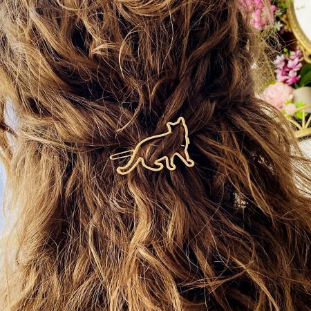 Martisor Agrafa de par Pisica Aurie, Accesorii Par [4]