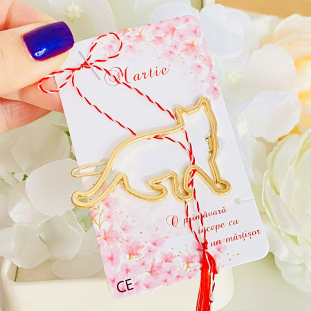 Martisor Agrafa de par Pisica Aurie, Accesorii Par [2]