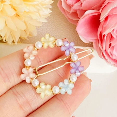 Agrafa Par Floricele Colorate, Agrafa de Par, Accesorii Par, Clama metal [0]