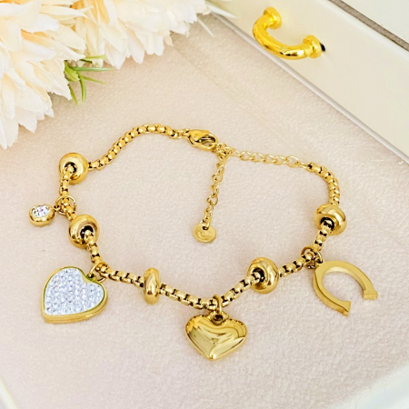 BRATARI Otel Inoxidabil - Bratara Inima Norocoasa Otel Inoxidabil, Bijuterii Inox, Bratari Dama