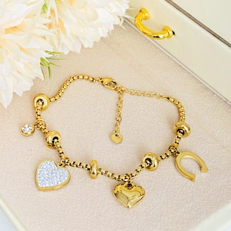 Bratara Inima Norocoasa Otel Inoxidabil, Bijuterii Inox, Bratari Dama [2]