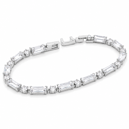 Bratara Cristale Elegante Argintii Otel Inoxidabil, Bijuterii Inox, Bratari Dama [1]