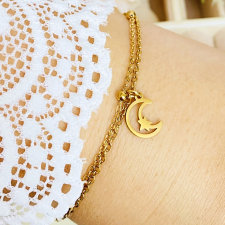 BRATARI Otel Inoxidabil - Bratara Dubla Luna Otel Inoxidabil, Bijuterii Inox, Bratari Dama