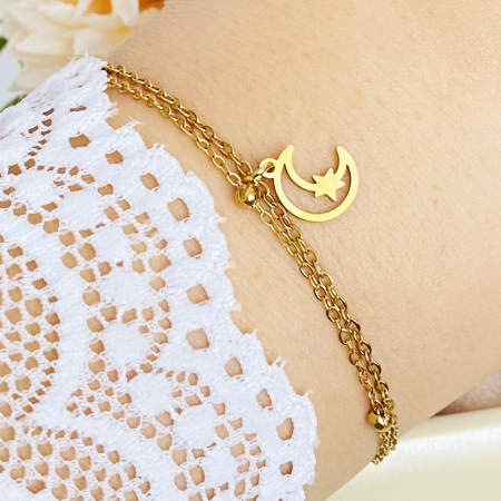 Bratara Dubla Luna Otel Inoxidabil, Bijuterii Inox, Bratari Dama [2]