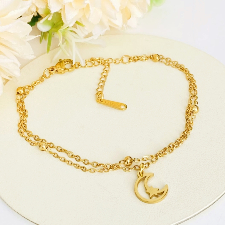 Bratara Dubla Luna Otel Inoxidabil, Bijuterii Inox, Bratari Dama [1]