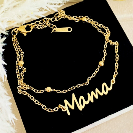 Bratara Dubla Mama Auriu Otel Inoxidabil, Bijuterii Inox, Bratari Dama [2]