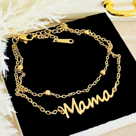 BRATARI Otel Inoxidabil - Bratara Dubla Mama Auriu Otel Inoxidabil, Bijuterii Inox, Bratari Dama