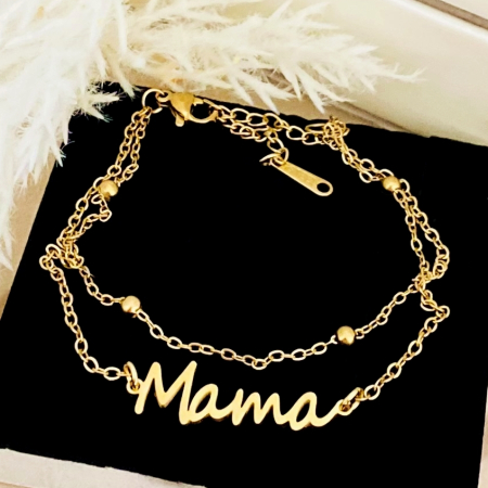 Bratara Dubla Mama Auriu Otel Inoxidabil, Bijuterii Inox, Bratari Dama [1]