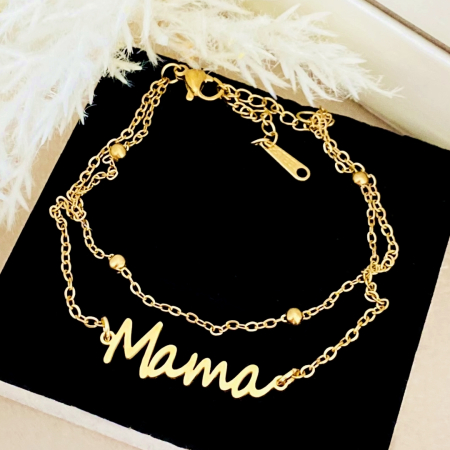 Bratara Dubla Mama Auriu Otel Inoxidabil, Bijuterii Inox, Bratari Dama [3]