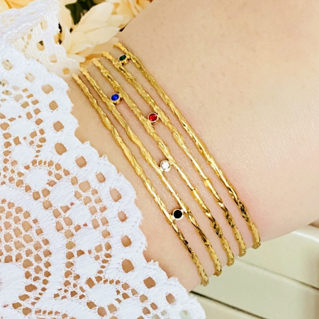 Bratara Fixa Cristale Colorate - Otel Inoxidabil, Bijuterii Inox, Bratari Dama [5]