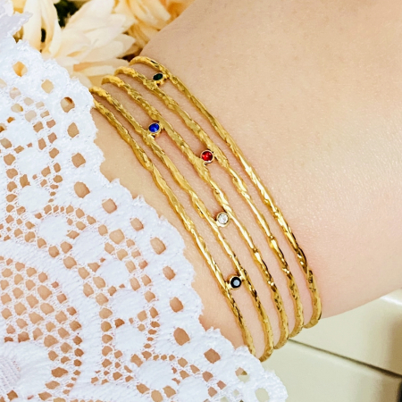 Bratara Fixa Cristale Colorate - Otel Inoxidabil, Bijuterii Inox, Bratari Dama [2]