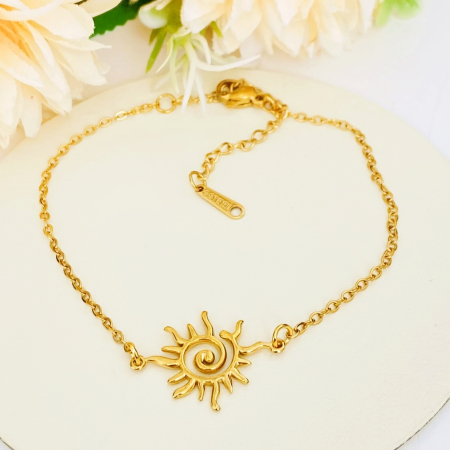 Bratara Soare Auriu Otel Inoxidabil, Bijuterii Inox, Bratari Dama [6]