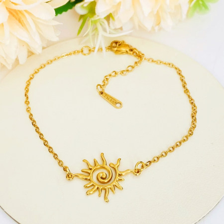 Bratara Soare Auriu Otel Inoxidabil, Bijuterii Inox, Bratari Dama [1]