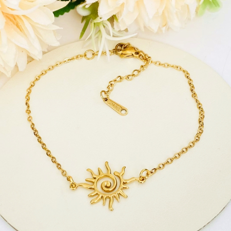 Bratara Soare Auriu Otel Inoxidabil, Bijuterii Inox, Bratari Dama [3]