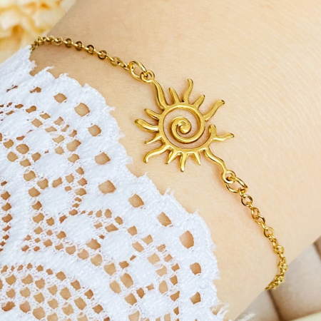 Bratara Soare Auriu Otel Inoxidabil, Bijuterii Inox, Bratari Dama [7]