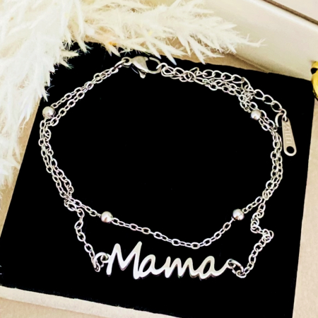 Bratara Dubla Mama Argintiu Otel Inoxidabil, Bijuterii Inox, Bratari Dama [1]