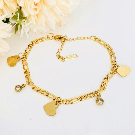 Bratara Inimoare Aurii Otel Inoxidabil, Bijuterii Inox, Bratari Dama [5]