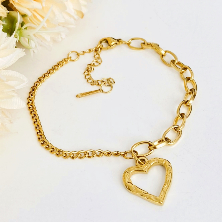 Bratara Inima Aurie Otel Inoxidabil, Bijuterii Inox, Bratari Dama [7]
