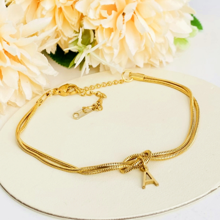 Bratara Litera A Otel Inoxidabil, Bijuterii Inox, Bratari Dama [3]