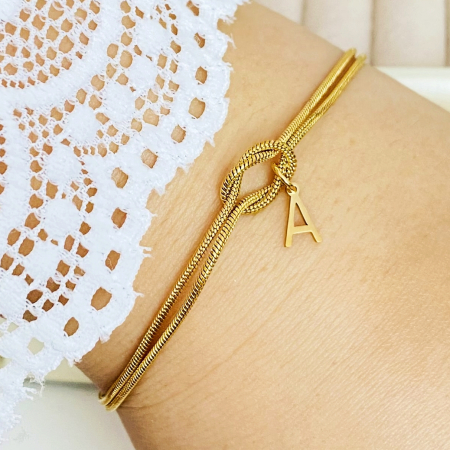 Bratara Litera A Otel Inoxidabil, Bijuterii Inox, Bratari Dama [2]