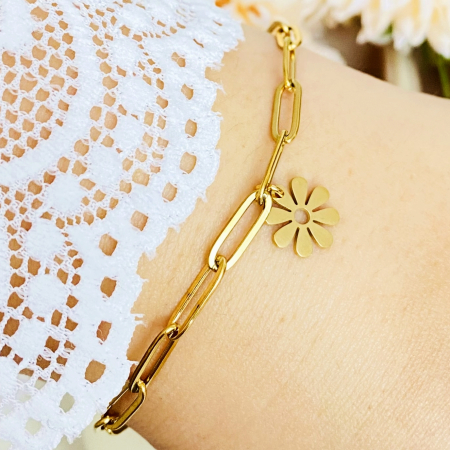 Bratara Floare Aurie Otel Inoxidabil, Bijuterii Inox, Bratari Dama [6]