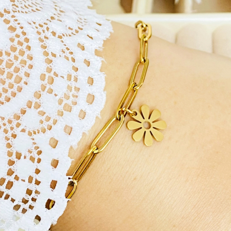 Bratara Floare Aurie Otel Inoxidabil, Bijuterii Inox, Bratari Dama [8]