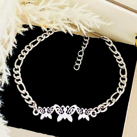 BRATARI Otel Inoxidabil - Bratara Fluturi Argintii Otel Inoxidabil, Bijuterii Inox, Bratari Dama