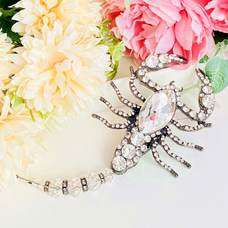 Brosa Mare Scorpion Argintiu, Brosa Dama Femei [0]