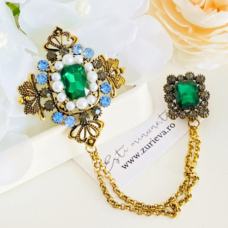 BROSE - Brosa Dubla Verde Smarald, Brose Dama, Brose Elegante