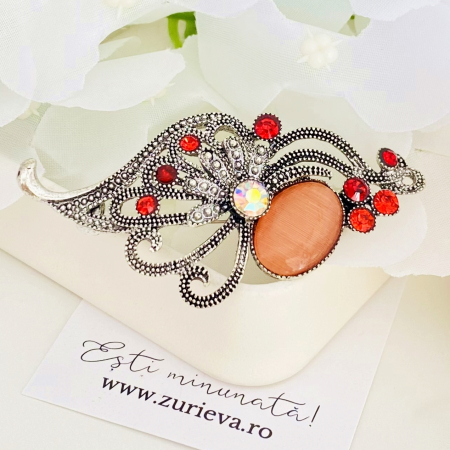 Brosa Argintie - Portocaliu, Brose Dama, Brose Elegante [3]