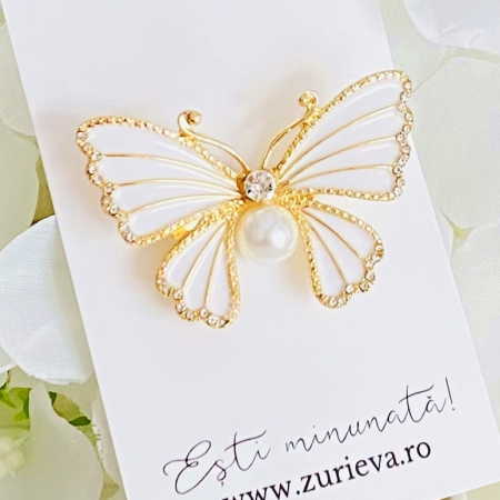 BROSE - Brosa Fluture Alb, Brose Dama, Brose Elegante