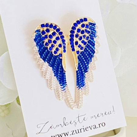 Brosa Aripi Inger Albastru, Brose Dama, Brose Elegante [3]