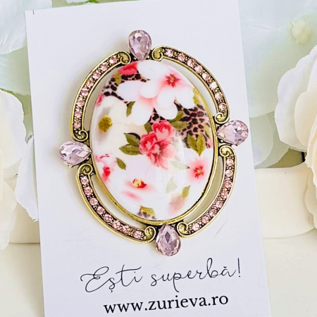 Brosa Pink Vintage, Brosa Dama Femei, Brose Statement [2]